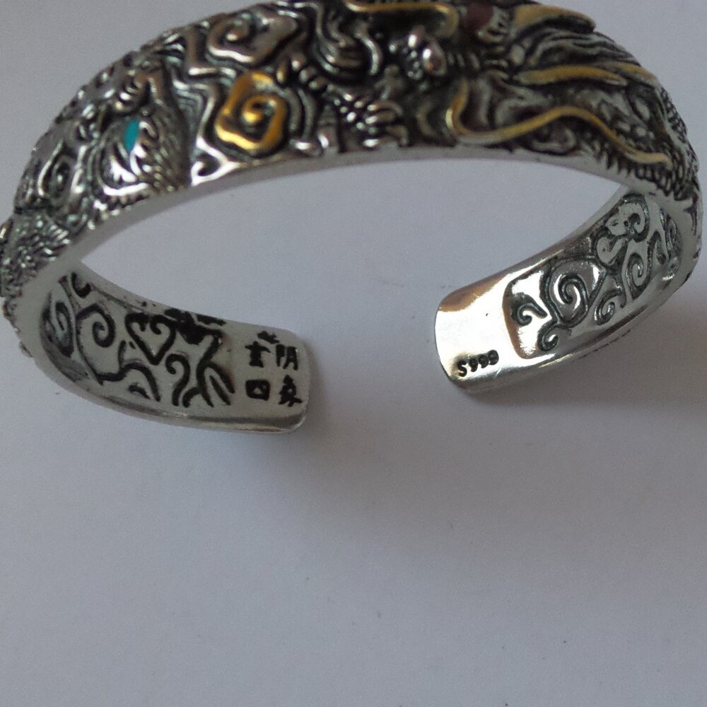Buddha Power Sterling Silver cuff bracelet - Picture 15 of 15
